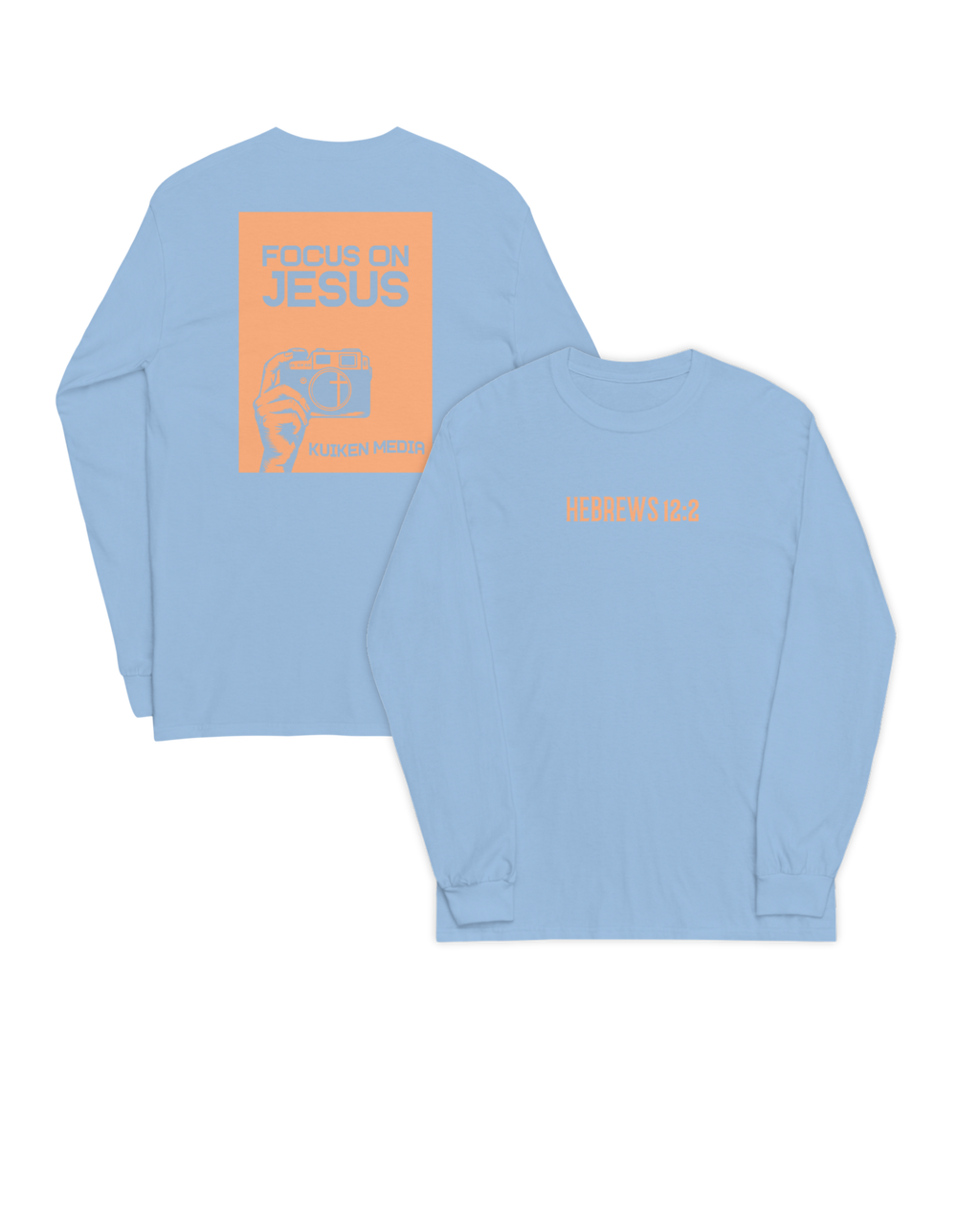Hebrews 12:2 - Blue Long Sleeve Shirt